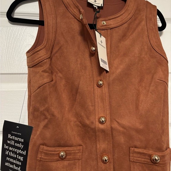 Tuckernuck Cognac Suede Ollie Dress XS Mocha Brown NWT - Picture 7 of 9